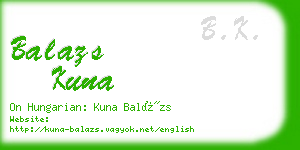 balazs kuna business card